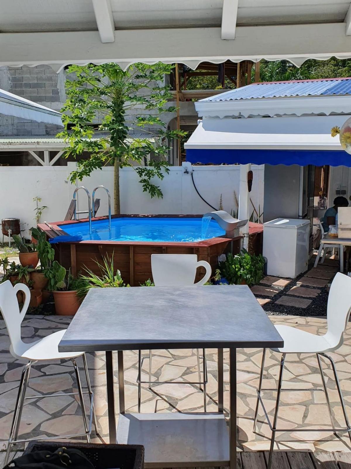 Le Sable Bleu - Evasion Tropicale A Sainte-Anne - Plage 5Min - Piscine - Parking - Logement Climatise - Vue Sur Les Palmiers - Parfait Pour Sejours En Famille Ou Entre Amis 外观 照片