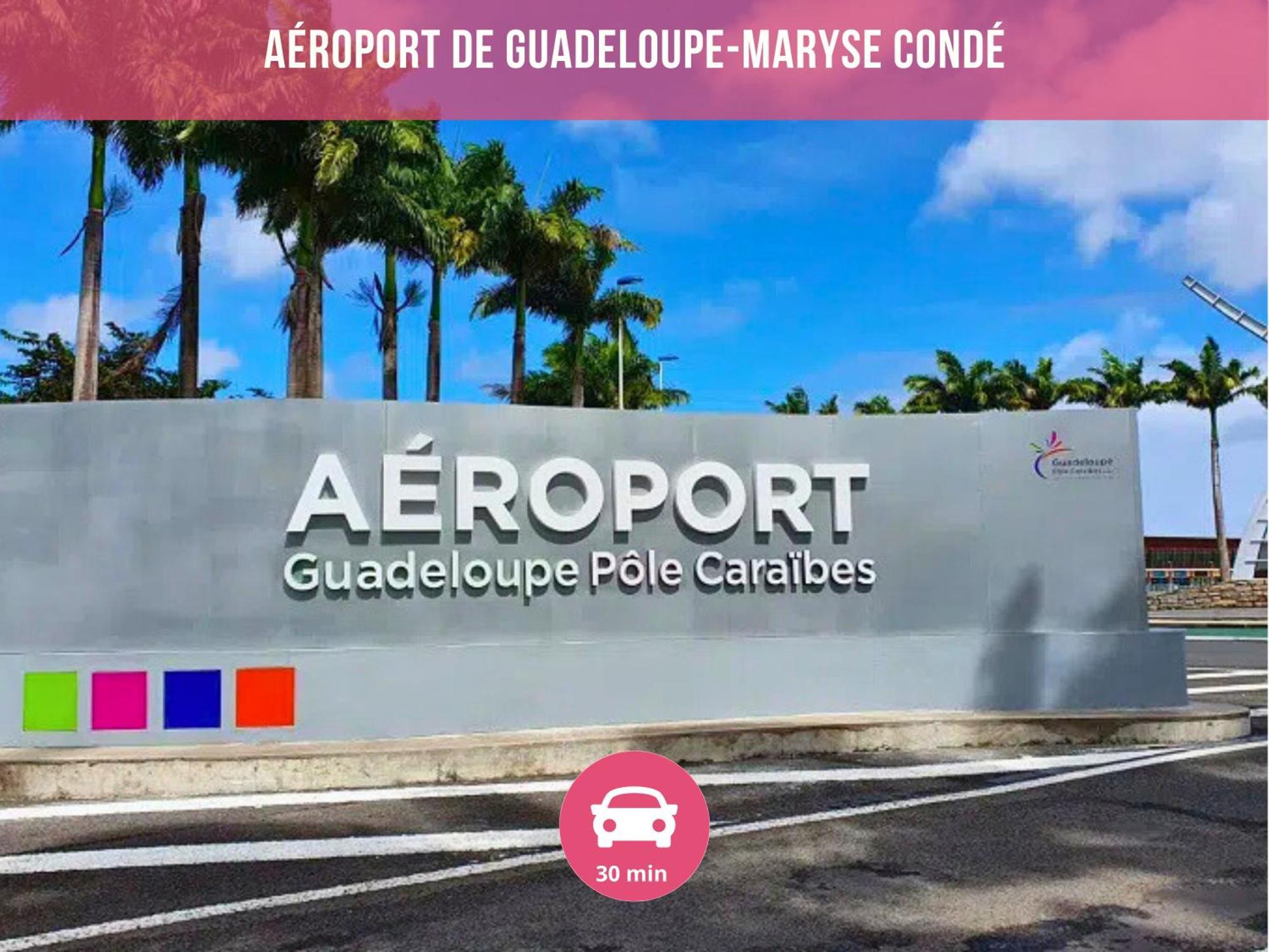 Le Sable Bleu - Evasion Tropicale A Sainte-Anne - Plage 5Min - Piscine - Parking - Logement Climatise - Vue Sur Les Palmiers - Parfait Pour Sejours En Famille Ou Entre Amis 外观 照片